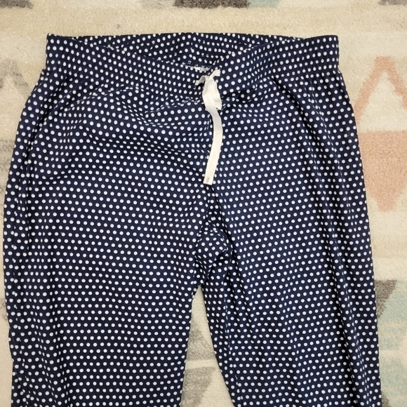 Calvin Klein Navy and White Polka Dot Microfleece Pajama Pants Size XL - Picture 2 of 5